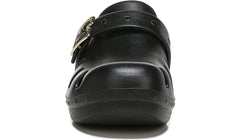 Dr. Scholl's Original 365 Black Slip On Rounded Toe Buckle Strap Accent Clogs