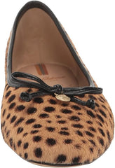 Sam Edelman Meadow Tan Multi Slip On Bow Detailed Squared Toe Ballet Flats