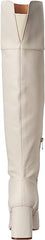 Jessica Simpson Akemi Chalk Faux Suede Knee High Side Zipper Block Heel Boots