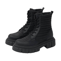 Sam Edelman Olympia Black Chunky Lug Sole Lace Up Rounded Toe Ankle Combat Boots