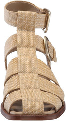 Sam Edelman Dawn Bleached Beechwood Ankle Strap Square Toe Buckle Flats Sandals
