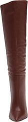 Steve Madden Showbiz Cognac Leather Over the Knee Block Heel Pointed Toe Boots