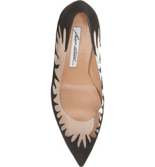 Brian Atwood VICTORY Cutout Pointy Toe Black Clear Flame Pointed Stiletto Pumps