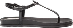 Sam Edelman Naomi Black Patent Slip On Open Toe Adjustable Ankle Straps Sandals