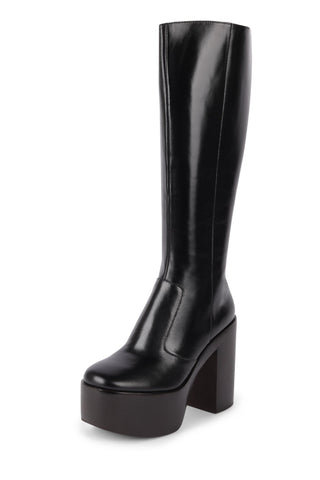 Jeffrey Campbell MEXIQUE-KH Knee High Heel Platform Block Heel Black Boots