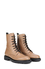 Sam Edelman Elliott Dune Rounded Toe Lace Up Combat Ankle Lug Sole Boots