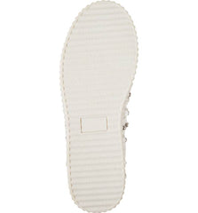 Lauren Lorraine Pam White Embellished Platform Lace Up Rhine Stone Chic Sneakers
