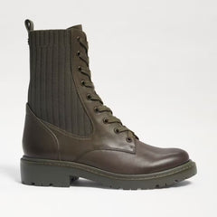 Sam Edelman Lydell Alpine Green Block Heel Round Toe Lace Up Combat Ankle Boots