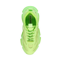 Steve Madden Possession Lime Fashion Lace Up Boyfriend Chunky Platform Sneakers
