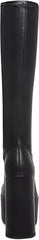 Steve Madden Cray Black Squared Toe Pull On Block Heel Knee High Stretchy Boots