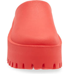 Jeffrey Campbell Clogge Red Fashion Slip On Chunky Platform Mule Clog Sandals