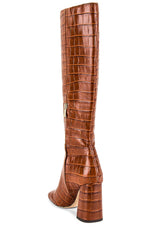 Sam Edelman Clarem Tawny Brown Block Heel Almond Toe Knee High Fashion Boots