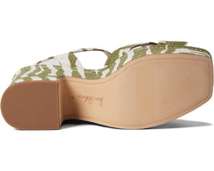 Sam Edelman Trianna Green Square Open Toe Block Heel Ankle Strap Heeled Sandal