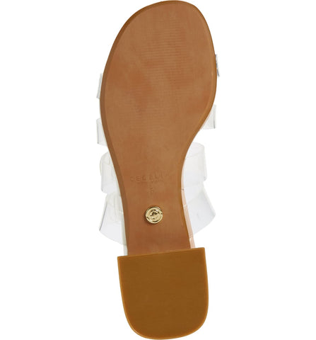 Cecelia New York Lincoln Slide Sandal Nude Alabaster Clear Transparent Mules