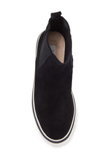 Steve Madden Avery Black Suede Fashion Pull On Platfrom Wedge Chelsea Boots