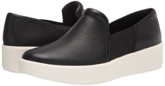Clarks Layton Band Black Leather White Platform Slip On Wedge Platform Sneakers
