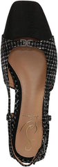 Sam Edelman Kara2 Black Boucle Multi Squared Toe Slingback Flats Sandals Loafers