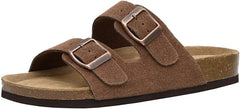 Cushionaire ladies slip on sandals adjustable buckles