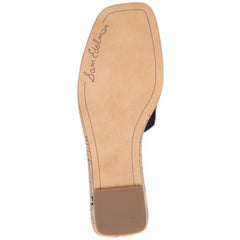 Sam Edelman Valery Saddle Cushioned Square Toe Slip On Leather Slide Sandals