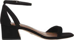 Sam Edelman Wilson Black Ankle Strap Squared Open Toe Block Heeled Sandals