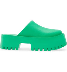 Jeffrey Campbell Clogge Green Fashion Slip On Slide Chunky Platform Mule Sandals