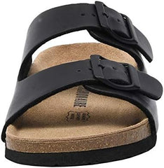 Cushionaire ladies slip on sandals adjustable buckles