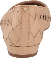 Sam Edelman Joy Macadamia Pointy Toe Low Block Heel Slip On Leather Ballet Flats