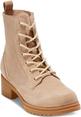 Cole Haan Camea Waterproof Sesame Suede Rounded Toe Zipper Ankle Combat Boots