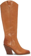 Vince Camuto Afelia Light Cognac Zipper Closure Squared Toe Western Tall Boots