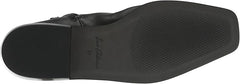 Sam Edelman Clive Black Leather Squared Toe Stacked Heel Knee High Fashion Boots