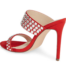 Lauren Lorraine Bing Mirror Mule Formal Prom Pump Open Toe Stiletto Mule Heels