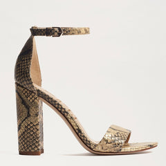 Sam Edelman Yaro Sand Ankle Strap Open Round Toe Block High Heeled Wide Sandals