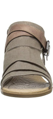 Steve Madden Vana Taupe Multi Canvas Open Toe Low Wedge Flat Gladiator Sandals