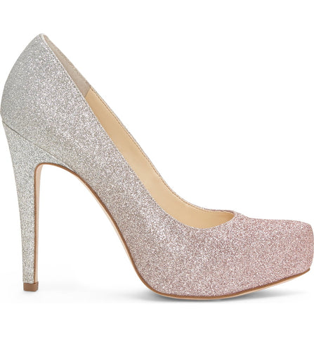 Jessica Simpson Parisah Rose Ombre Glitter High Heel Platform Pumps (8.5)