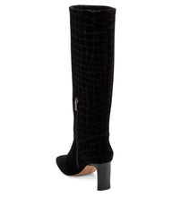 Vince Camuto Hersha Black Squared Toe Knee High Dress Mid Heel Dress Boot