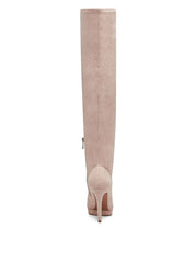 Jessica Simpson Vallrie Taupe Suede High Heel Over The Knee Pointed Toe Boots