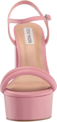 Steve Madden Tille Pink Ankle Strap Round Open Toe Retro Chunky Platform Sandals