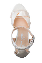 Lauren Lorraine Heidi Platform High Heel Sandal Satin Bridal Prom Wedding Pump