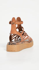 Sam Edelman Geana Saddle Braided Ankle Strap Platform Wedge Gladiator Sandal