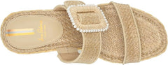 Sam Edelman Chase Eggshell Open Toe Slip On Wedge Heeled Strappy Sandals