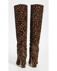 Steven by Steve Madden Joanis Leopard Knee High Dress Block Heel Pointed Boots