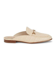 Sam Edelman Linnie Eggshell Chain Embellished Slip On Almond Toe Flat Mules