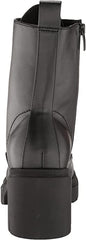 Nine West Juna3 Black2 Lace Up Chunky Block Heel Rounded Toe Combat Ankle Boots
