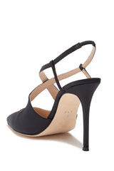 Pour La Victoire Cerry Pointed Toe Satin Slingback High-Heel Pointed Pumps Black (10)
