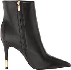 Nine West Bolana Black Pointed Toe Stiletto Heel Leather Fashion Ankle Boots