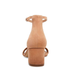 Steve Madden Irenee Round Open-Toe Ankle-Strap Block Heel Sandals Tan Nubuck