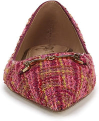 Sam Edelman Nori Magenta Multi Pointed Toe Chain Detailed Slip On Ballet Flats