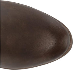 Dr. Scholl's Liberate Chestnut Synthetic Almond Toe Stacked Heel Knee High Boots