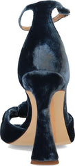Sam Edelman Lucia Sapphire Square Toe Bow Strap Buckle Ankle Fluted Heel Sandals