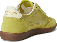 Sam Edelman Kyla Celery Yellow Leather Lace Up Round Toe Low Top Flat Sneakers